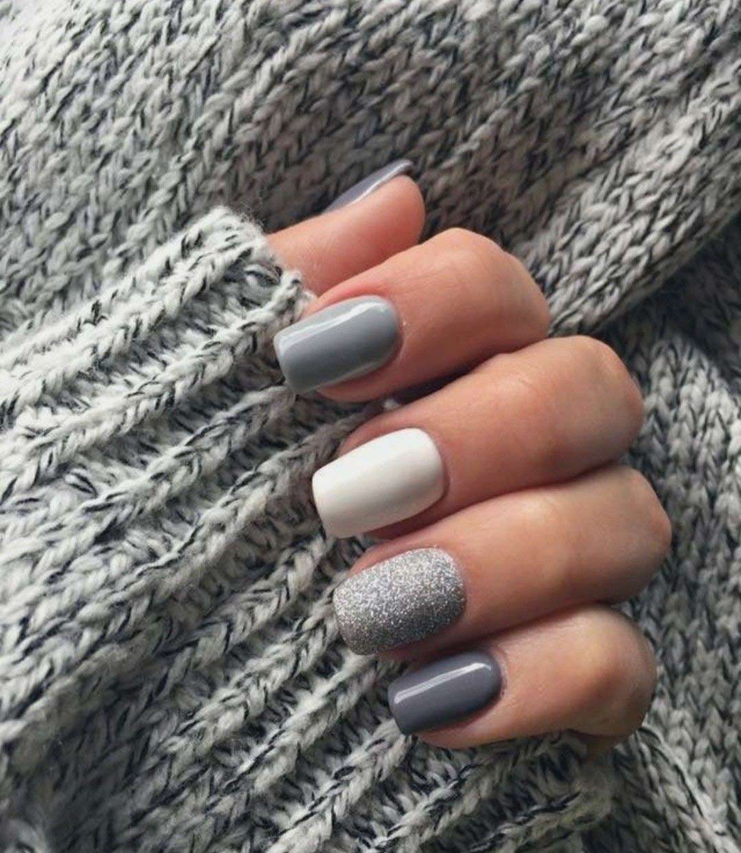 unghii gri modele de iarna