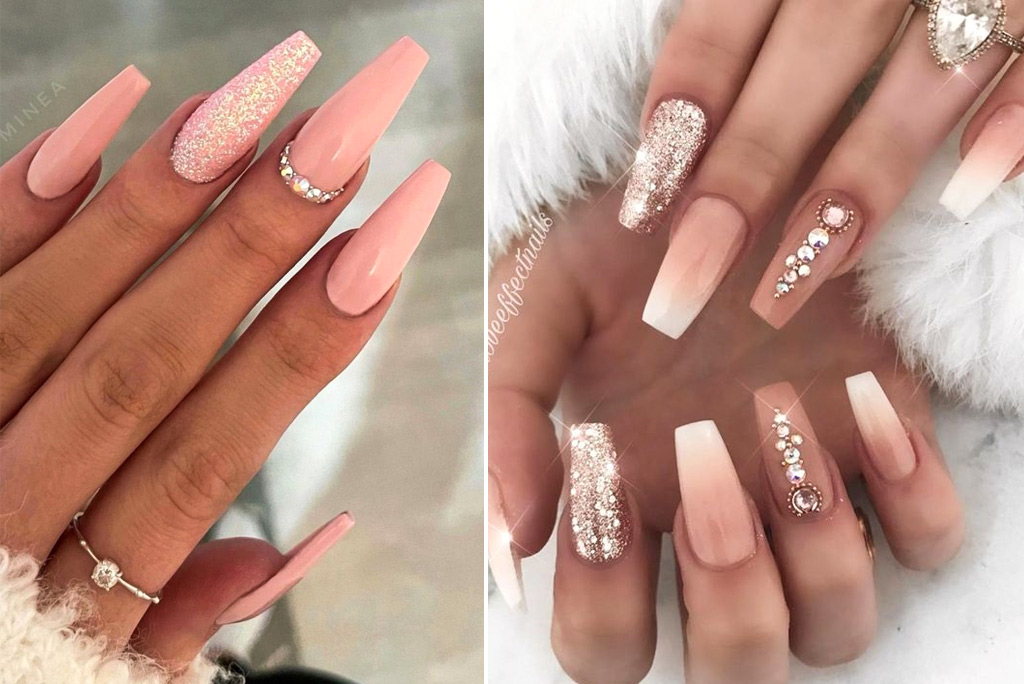 modele unghii cu gel cu strasuri