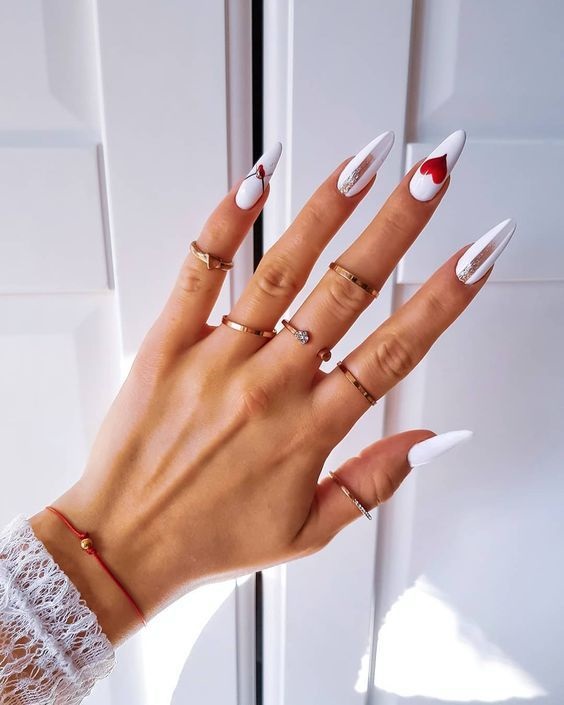 unghii cu gel valentine's day