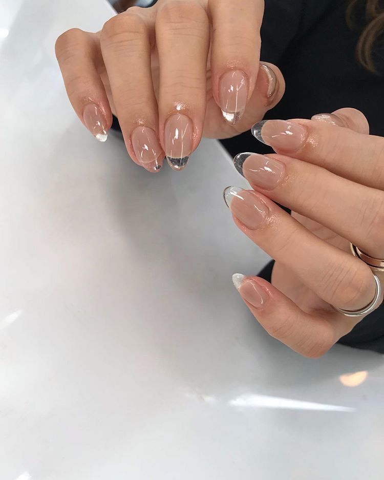 idei unghii french glass